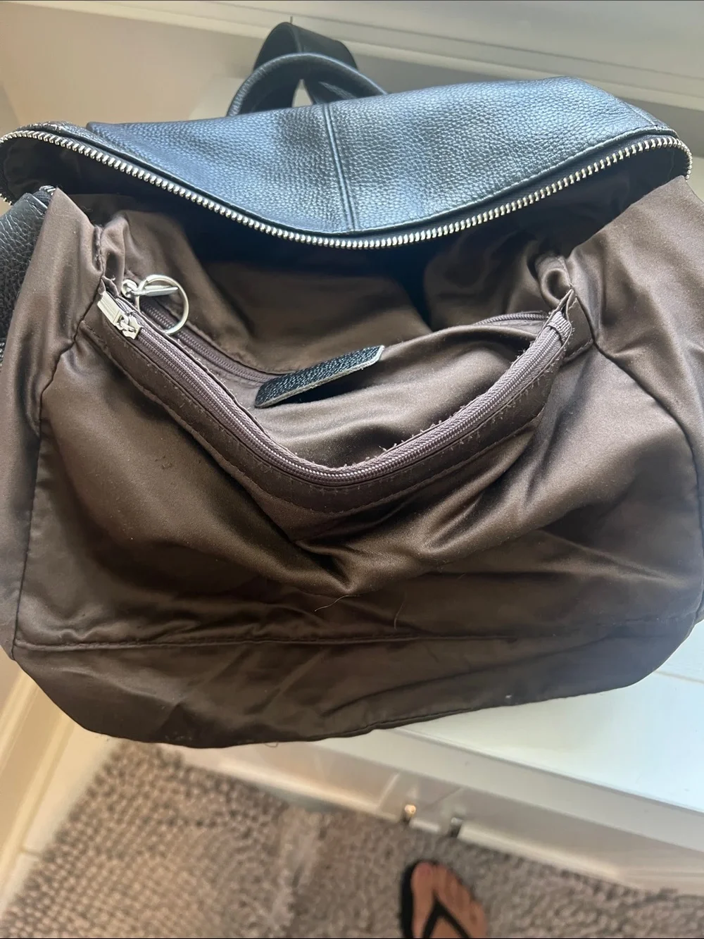 Black Leather Backpack Purse - Versatile Everyday Bag